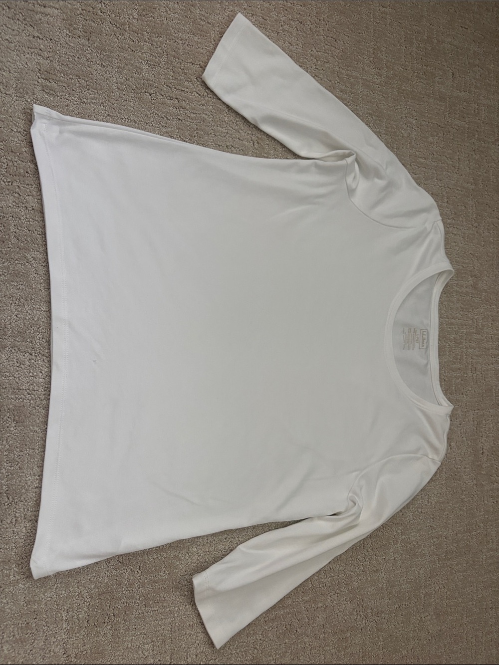 L.L. Bean Women's Large petite White Three-Quarter Tee Summer Costal Cotton